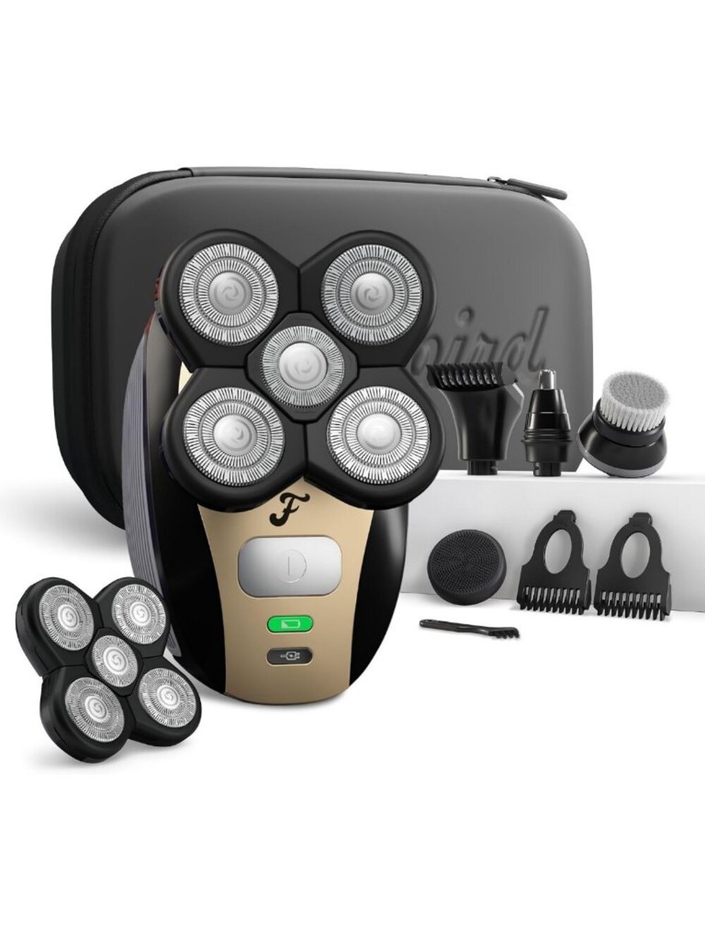 Freebird Electric Head & Body Hair Shaver - Mens Cordless Waterproof Razor with